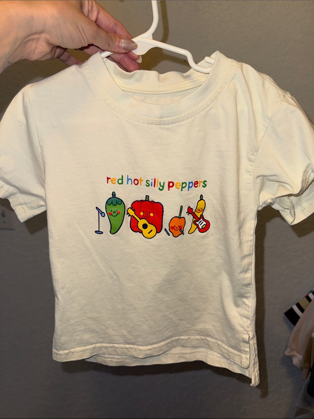 Red Hot Silly Peppers Cream Kids Graphic Tee